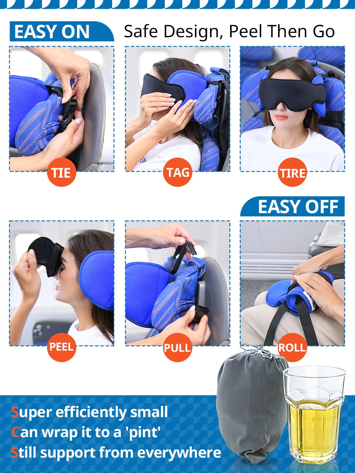 Travel Pillow for Airplanes - Comfortable Sleep on Flights & Road Trips