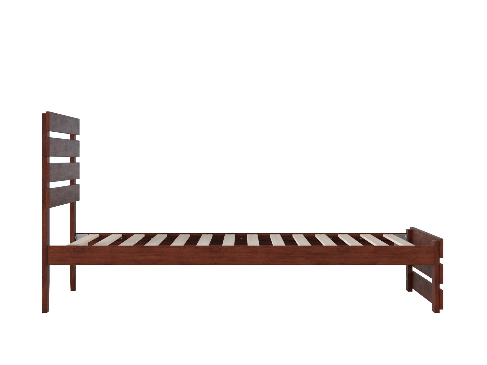 AFI Oxford Twin Extra Long Bed Frame with Footboard & USB Turbo Charger - Walnut Finish for Kids, Teens & Guest Rooms | Durable & Stylish Bedroom Furniture