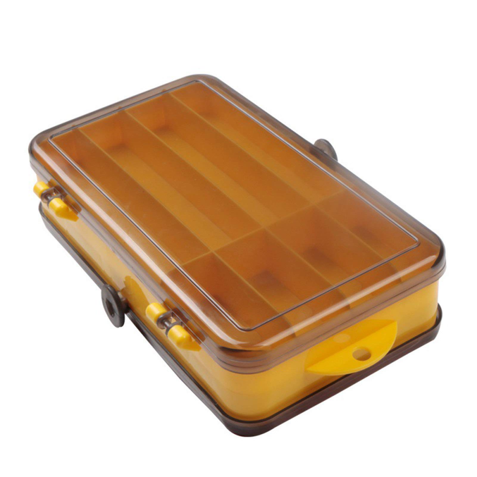 Double-Sided Fishing Tackle Box with Multi Compartments - Bait & Lure Storage Case for Hooks, Weights & Accessories (Gun Color) - Perfect for Freshwater & Saltwater Fishing Trips