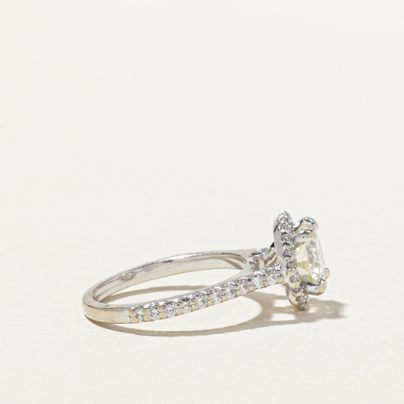 1.59ctw Diamond Halo Engagement Ring - Size 4.5 | Elegant Wedding & Proposal Jewelry for Her | Perfect Anniversary & Valentine's Day Gift