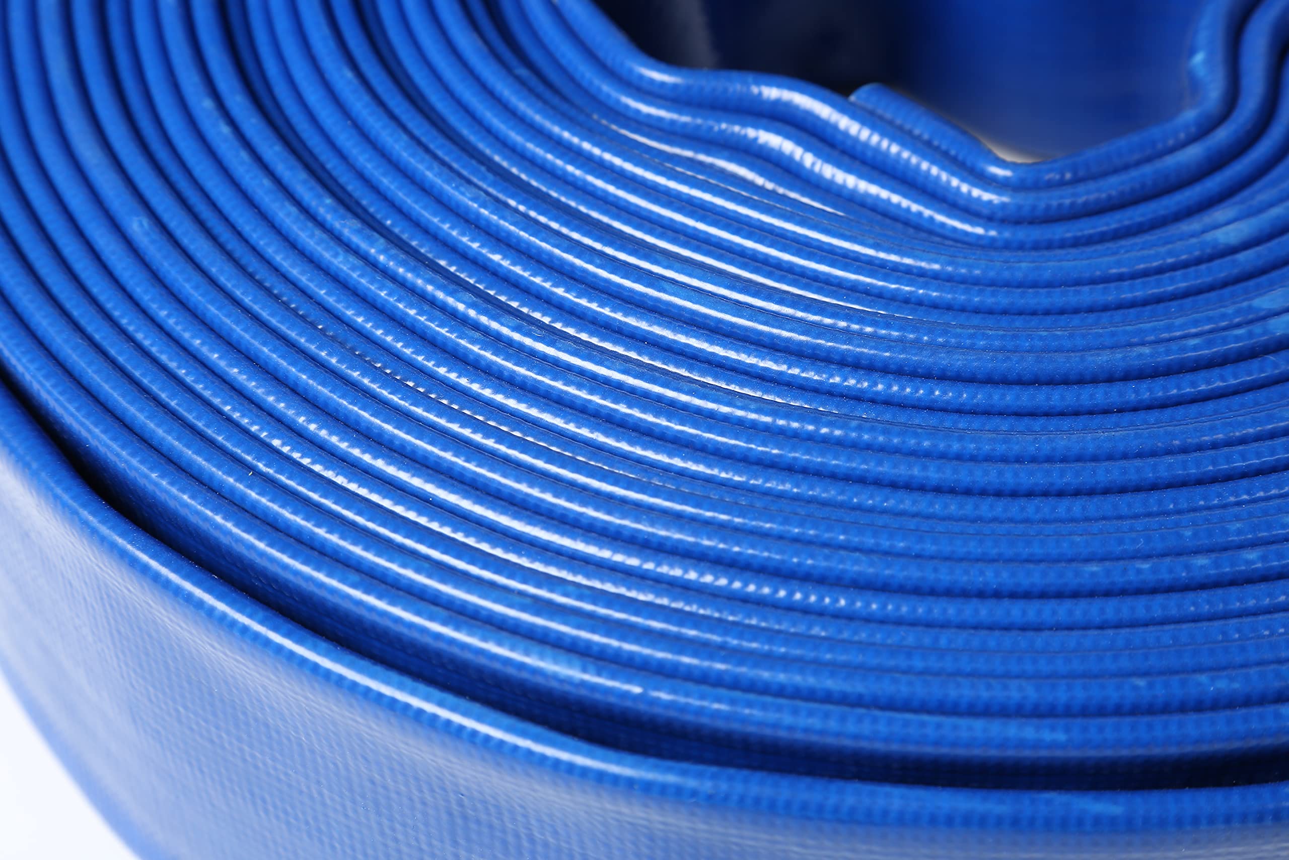 2 Inch x 50 Feet Heavy Duty Flat Lay Sump Pump Discharge Hose - 4 Bar Pressure Rated PVC Backwash Hose for Basement Flooding, Pool Maintenance & Water Drainage