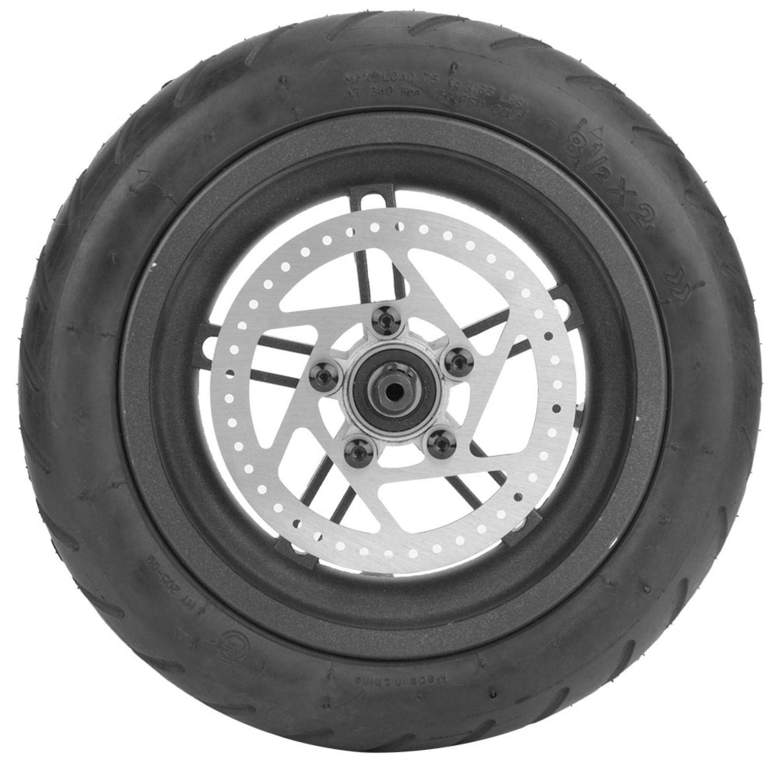 Pwshymi Electric Scooter Rear Wheel Tire - Solid Replacement Tire with Disc Brake for M365 Electric Scooter & Electric Bikes - Perfect for Commuting, Urban Travel & Mountain Biking