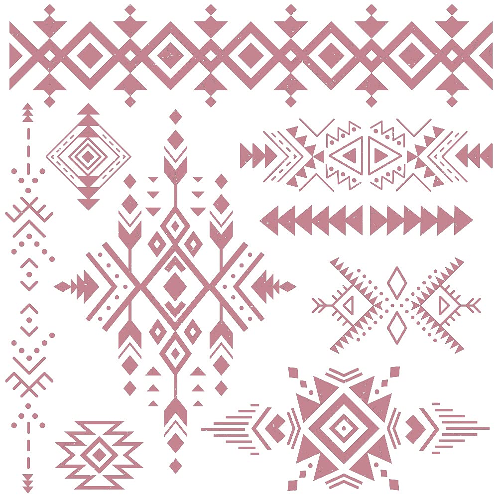 Redesign Decor Clear-Cling Stamps - Tribal Print Wall Decals for Furniture, Nightstand, Vanity & Desk | DIY Wall Art, Home Decor & Makeup Vanity Stickers | Perfect for Bedroom, Living Room & Office Decoration