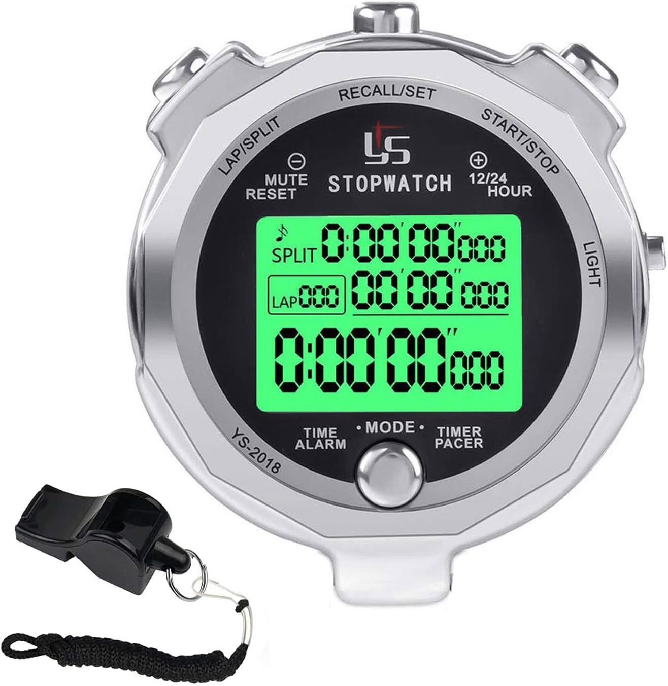 Rolilink Professional Metal Stopwatch with Backlight - 100 Laps Memory, Waterproof Sports Timer for Track, Swimming & Competitions | Ideal for Coaches, Athletes & Training Sessions