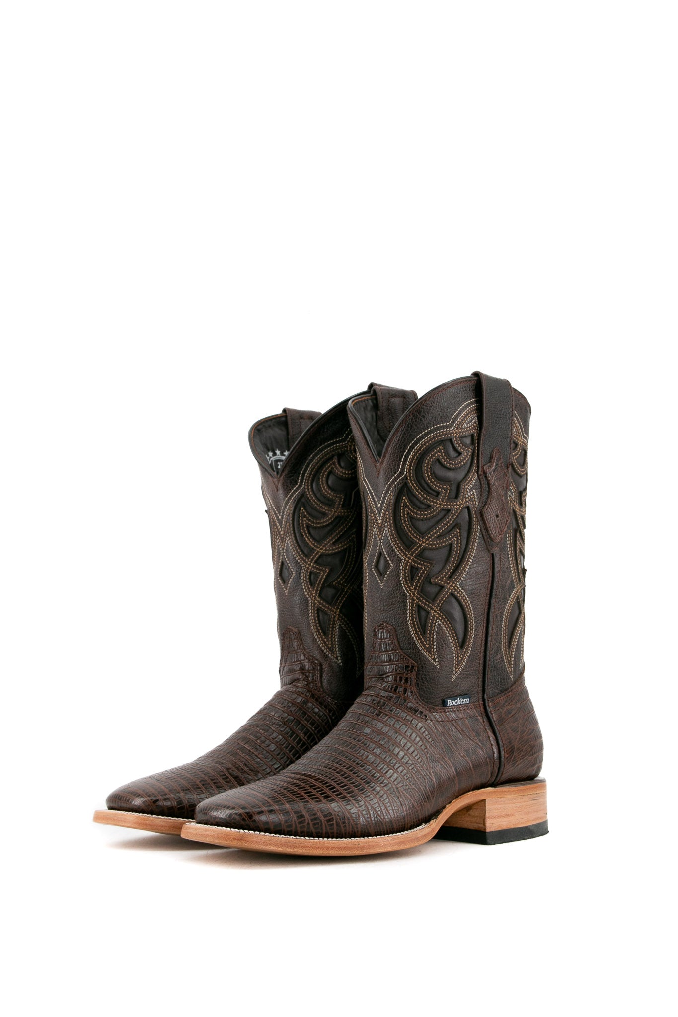 Lizard Square Toe Cowboy Boots for Men - Genuine Exotic Leather Western Boots with Comfortable Fit - Perfect for Rodeo, Country Dancing & Outdoor Adventures