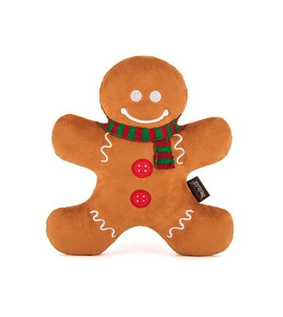 Eco-Friendly Gingerbread Man Dog Toy - Holiday Chew Toy for Small & Large Dogs | Durable, Non-Toxic P.L.A.Y. Pet Toy | Perfect for Christmas Playtime & Gift Giving