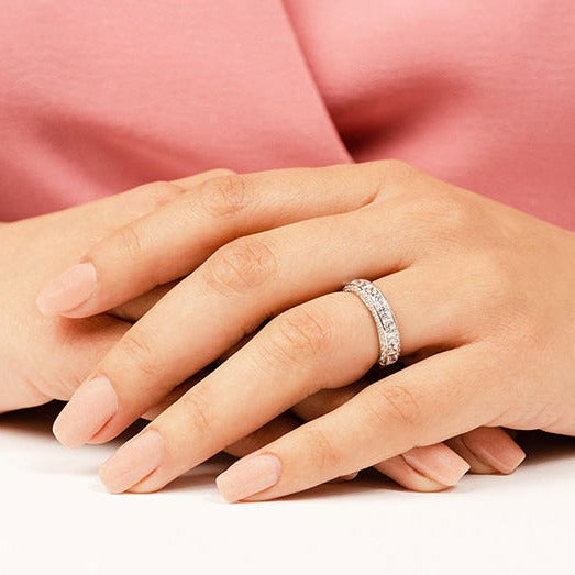 2.23 Carat Princess & Round Cut Diamond Wedding Band Ring for Women – Elegant Bridal Jewelry, Anniversary Gift, Engagement Ring for Her