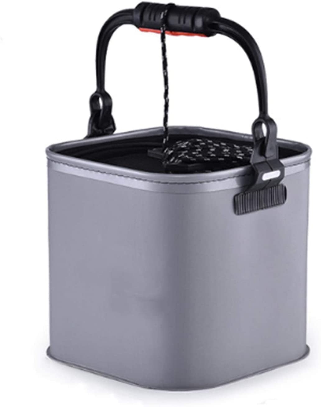 UMKY 5L-7L Thickened EVA Portable Telescopic Bucket for Fishing, Car Washing, Kitchen & Bathroom Use - Durable Live Fish Box & Bait Storage - Gray (Color Options Available) - Perfect for Outdoor Activities, Camping & Home Organization