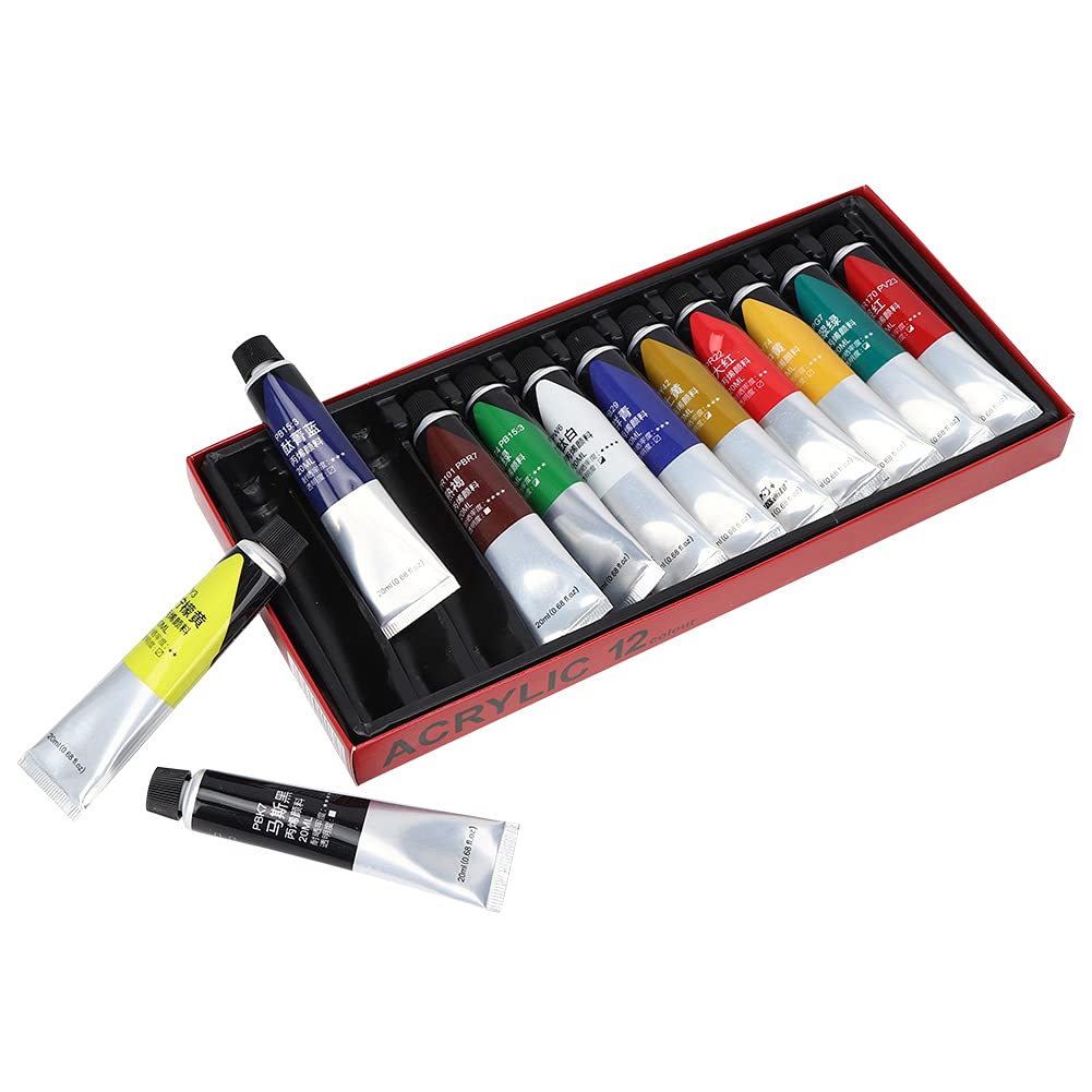 Shanrya Hand-Painted Acrylic Paint Tubes for Artists - Professional & Beginner Friendly - Perfect for Canvas Painting, DIY Crafts & Art Projects
