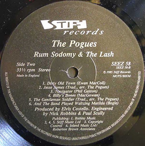The Pogues - Rum Sodomy & The Lash Vinyl Record | Classic Irish Punk Album | Perfect for St. Patrick's Day & Pub Gatherings