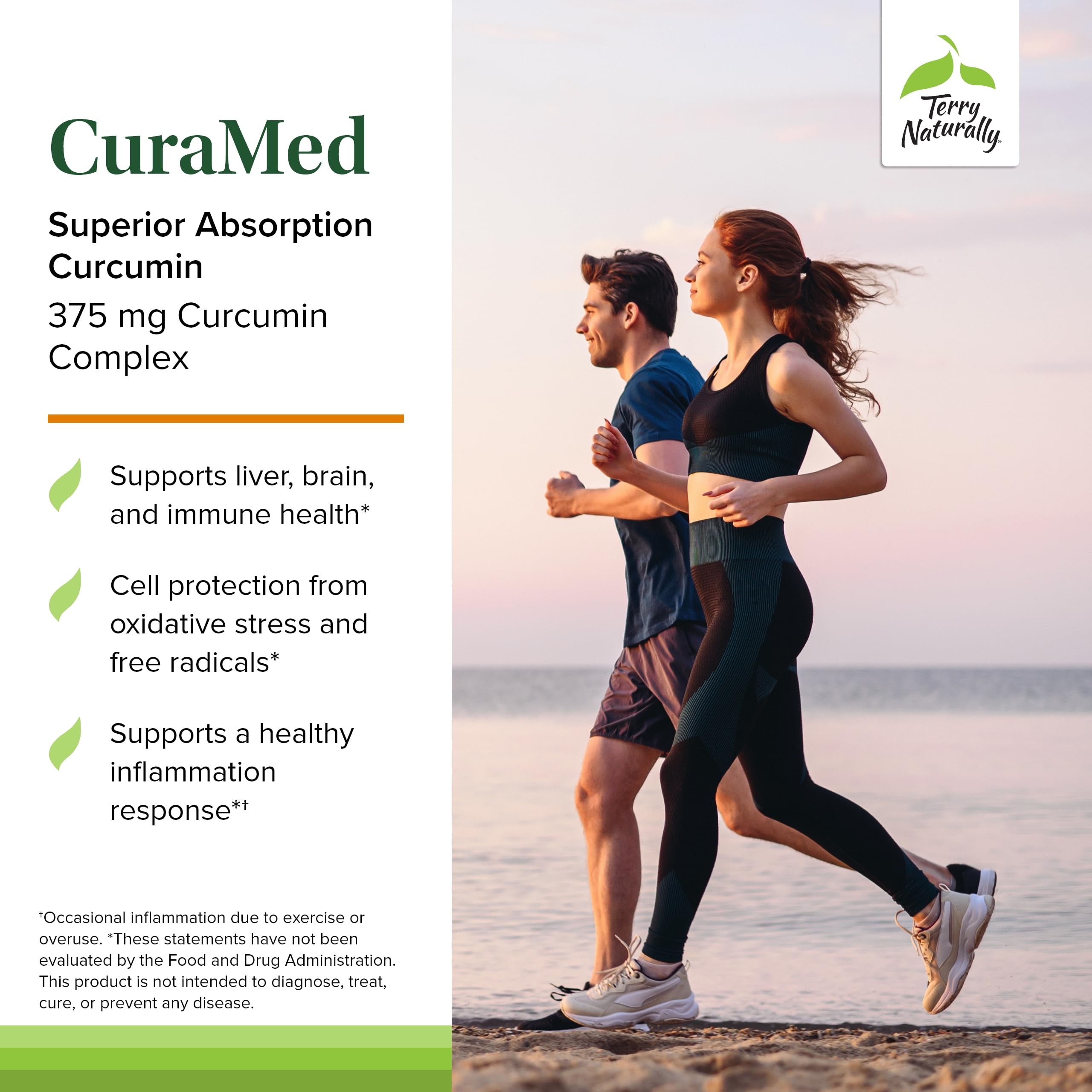 Terry Naturally CuraMed 375mg - Premium Turmeric Curcumin Supplement for Brain, Immune & Liver Support - 120 Softgels (Pack of 2) - Antioxidant-Rich Formula with Essential Oils - Perfect for Daily Wellness & Joint Health