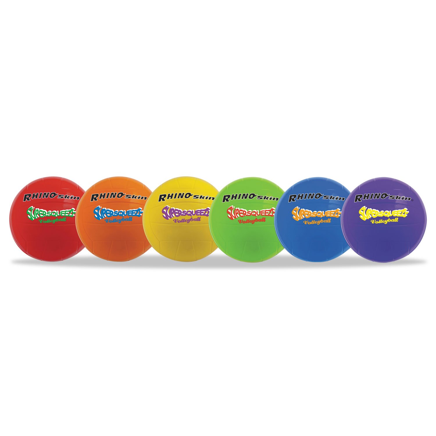 Premium Super Squeeze Volleyball Set - 6 Pack with Rhino Skin Grip for Indoor & Outdoor Play - Perfect for Training, Beach, Gym, and Team Sports
