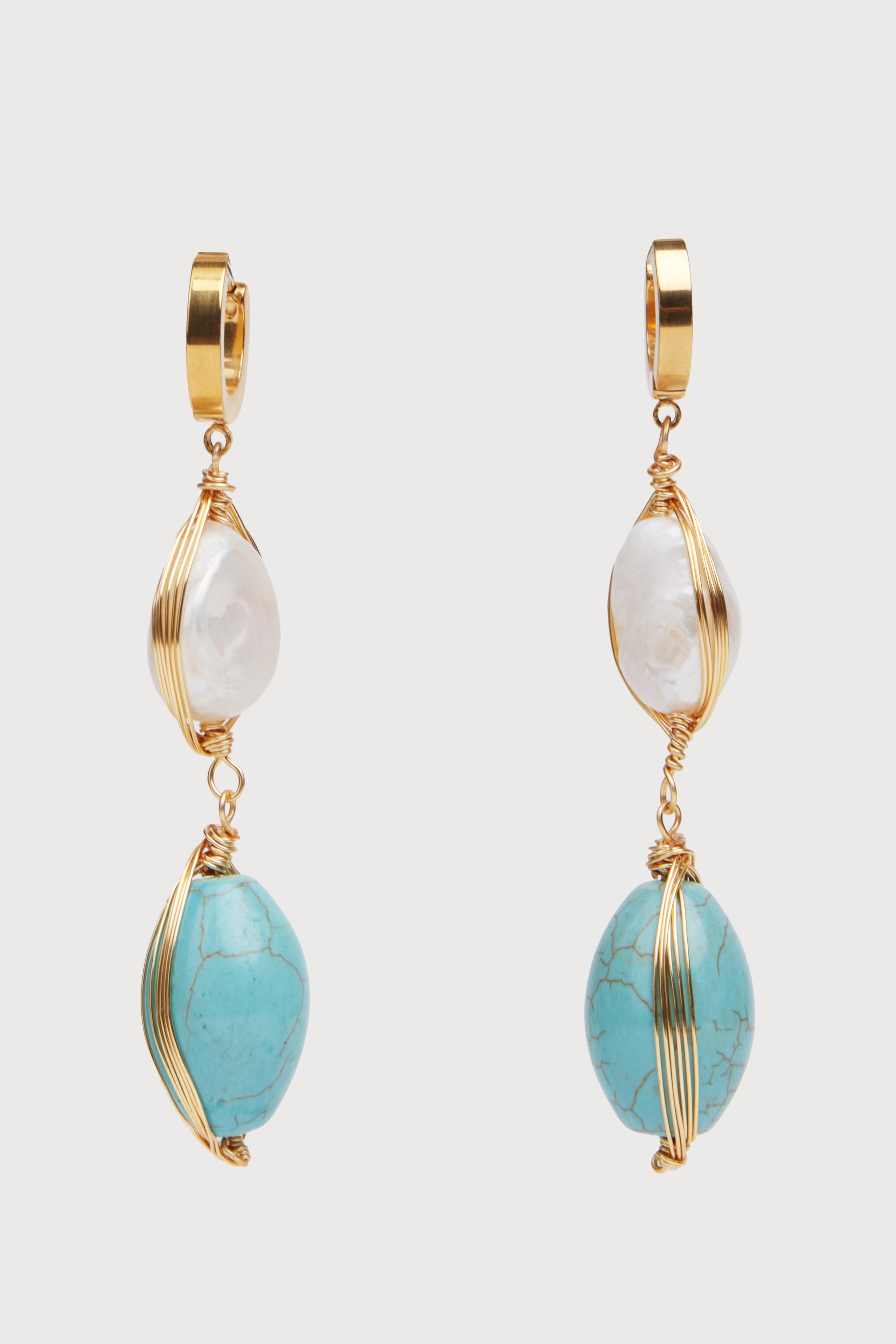 Exquisite Turquoise Baroque Pearl Dangle Earrings for Women | Handmade Boho Jewelry | Perfect for Weddings, Parties & Special Occasions