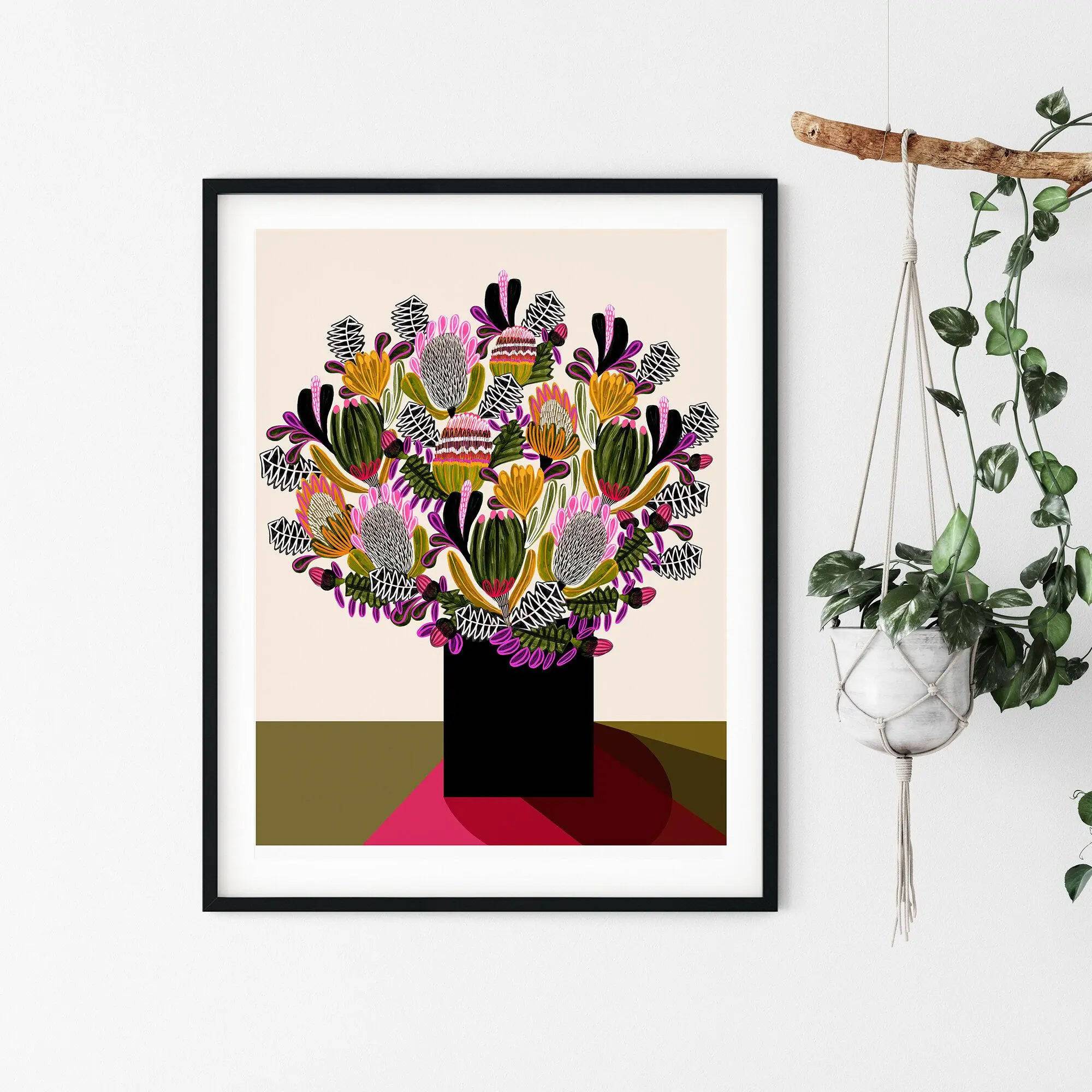 Australian Flowers Wall Decor - Botanical Art Print for Home & Office - Perfect for Living Room, Bedroom & Office Decor