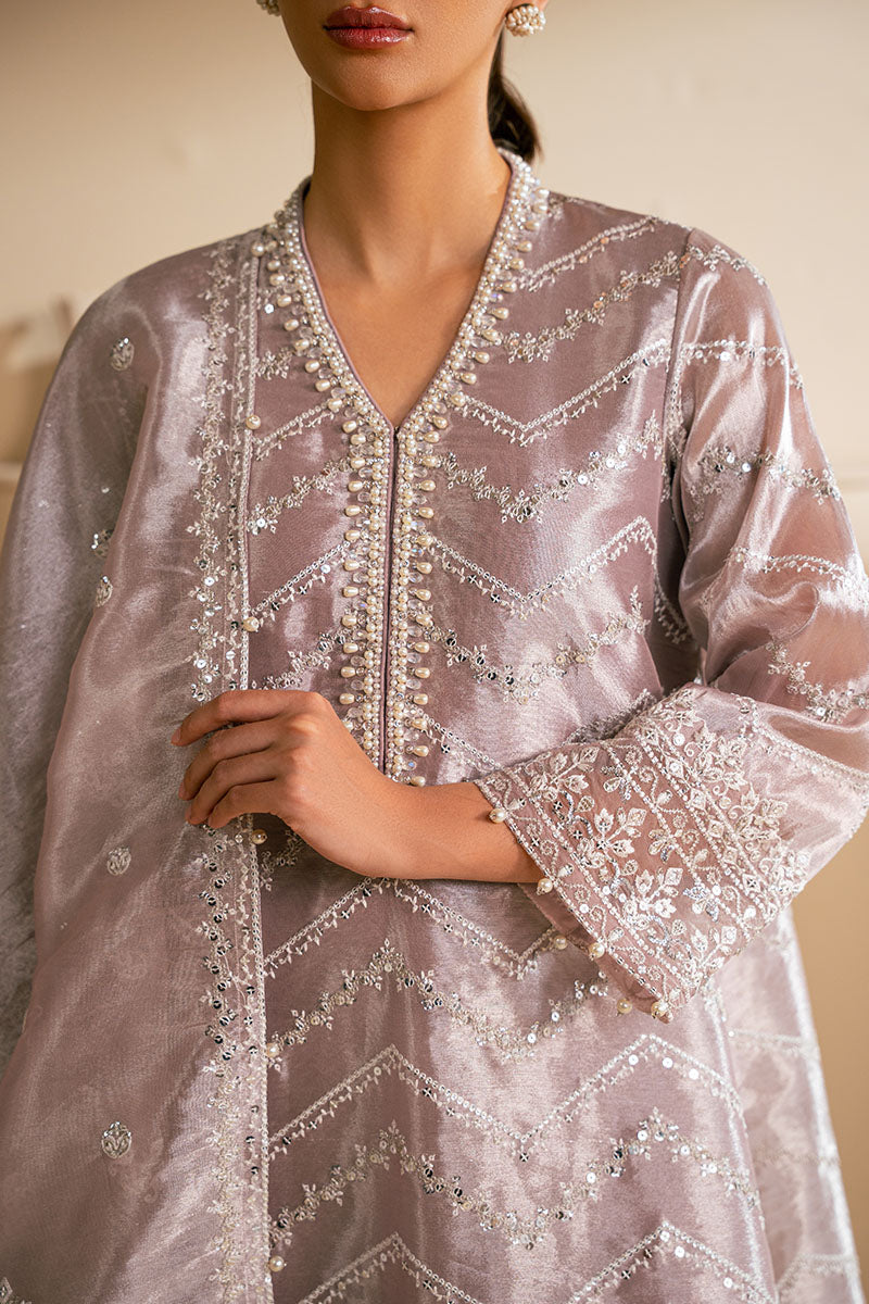 Lilac Haze 3-Piece Outfit Set for Women - Stylish Shirt, Trousers & Dupatta - Elegant Ethnic Wear for Parties, Weddings & Festive Occasions