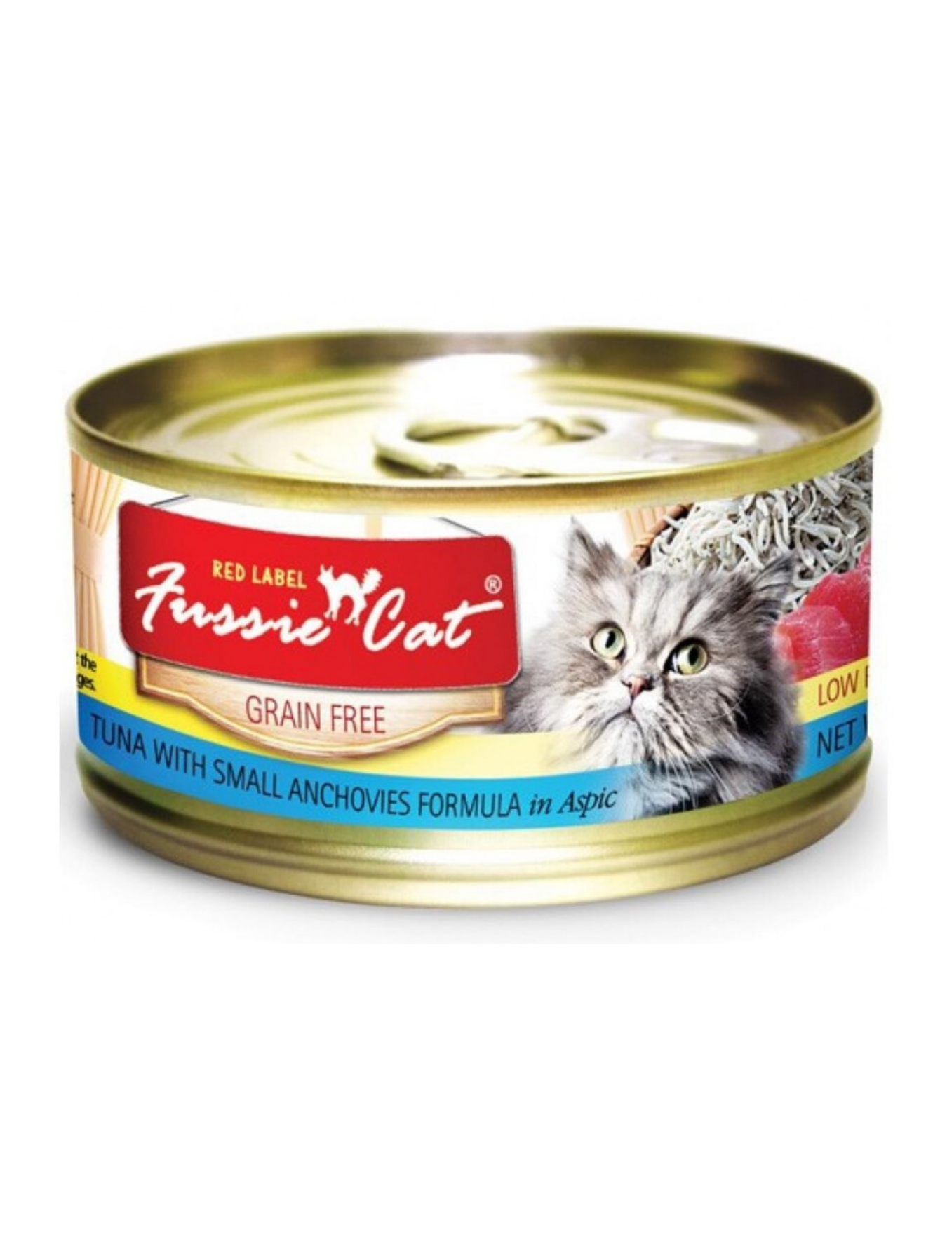 Premium Fussie Cat Red Label Tuna with Small Anchovies Wet Cat Food - 80g High Protein Meal for Adult & Senior Cats - Perfect for Picky Eaters & Indoor Cats