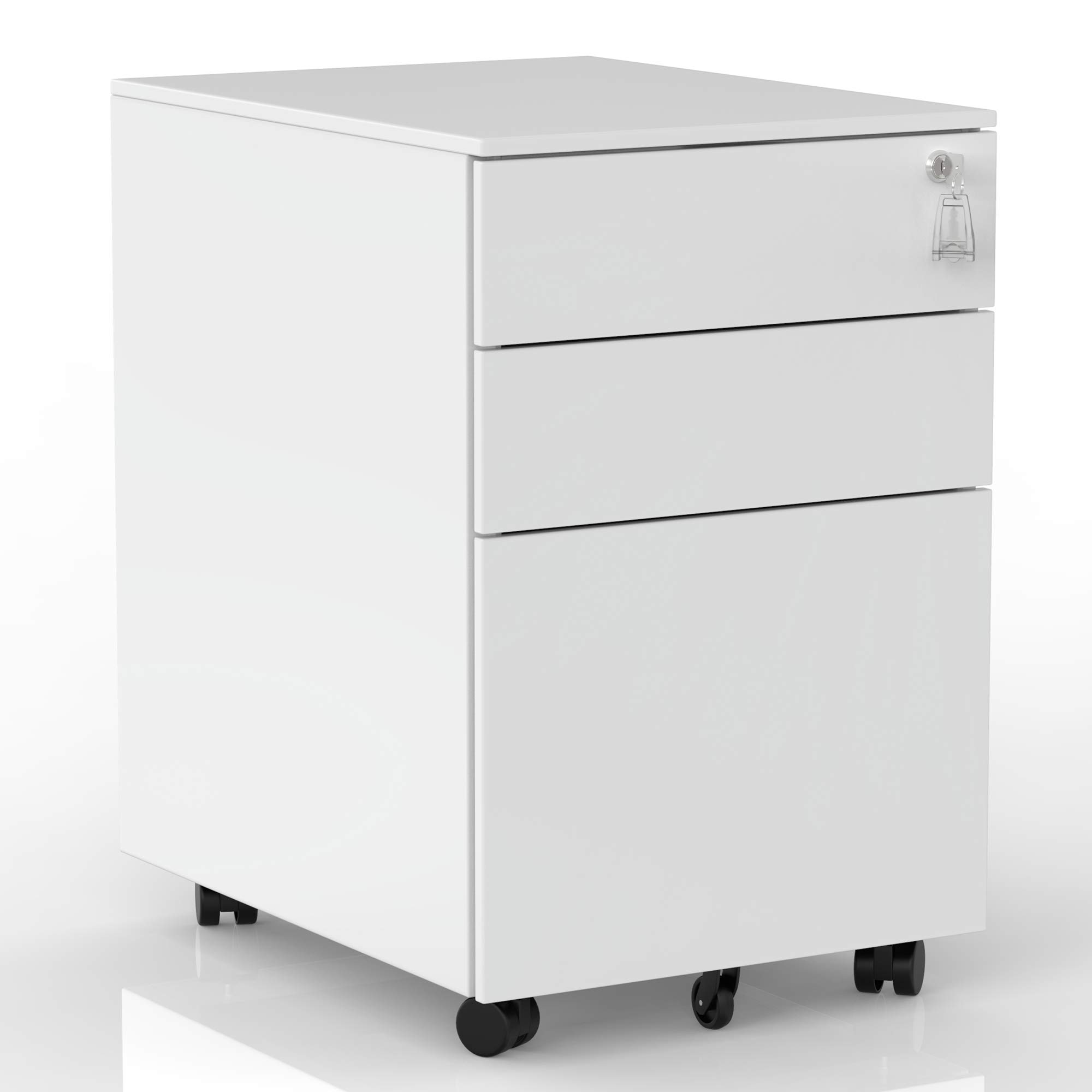 3-Drawer Locking Metal File Cabinet - Mobile Storage for Legal, Letter, A4 & F4 Documents - Fully Assembled Home Office Filing Cabinet (Wheels Not Included) | Perfect for Office Organization & Document Storage