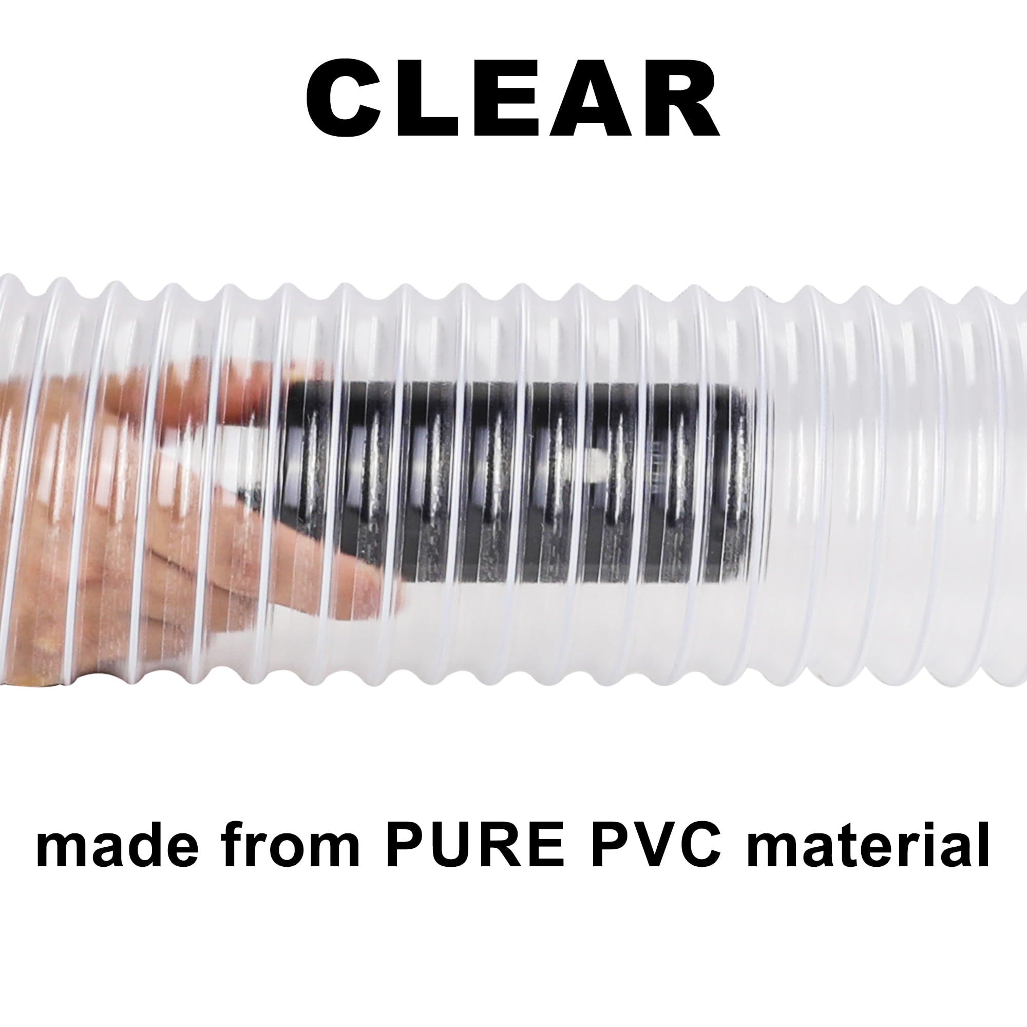 WYNNsky 4 Inch PVC Dust Collection Hose - 10ft Flexible Vacuum Hose for Woodworking Tools | Dust Extraction for Table Saws, Sanders & Workshop Cleanup