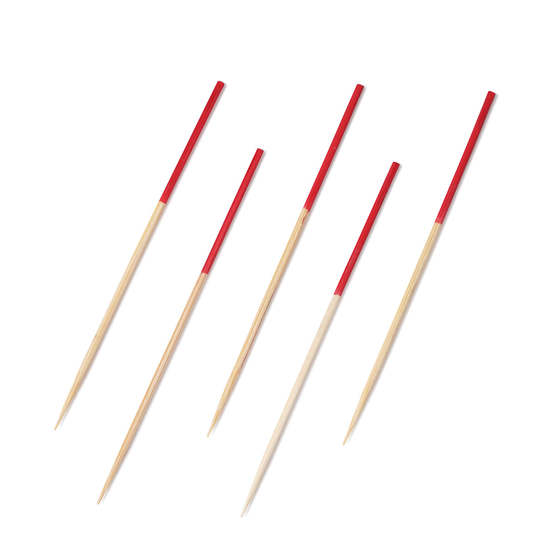 Premium Bamboo Skewers for Grilling - 3.5 Inch Red Hand-Dipped BBQ Sticks (1000 Count Box) - Perfect for Shish Kabobs, Fruit Platters, and Party Appetizers