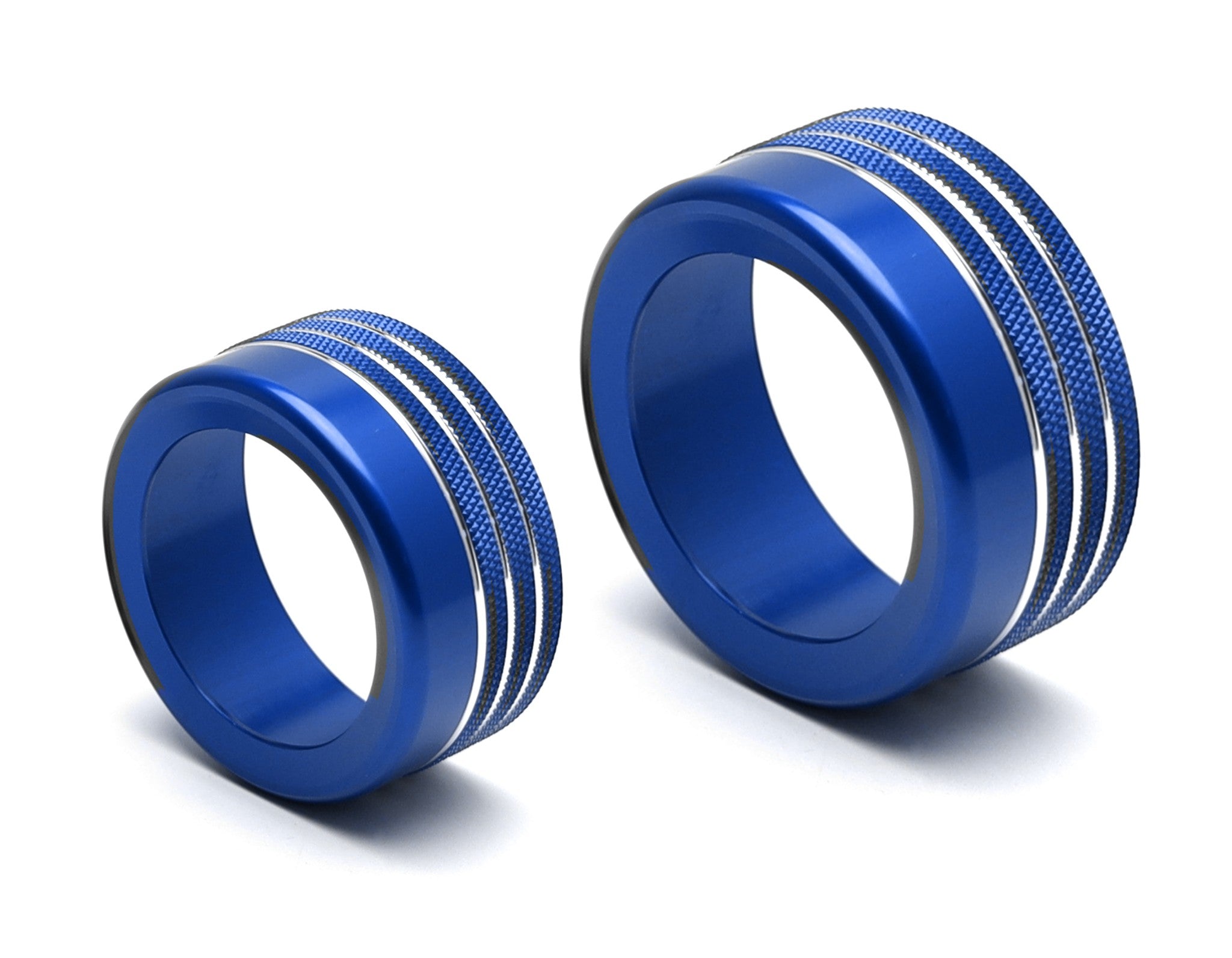 2 TRD Blue Driving Mode & Volume Knob Covers for 2022+ Toyota Tundra & Sequoia with 14