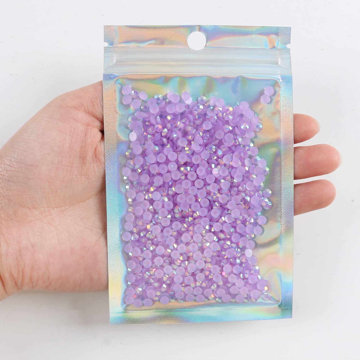 2500pcs 4mm 25g Jelly Rhinestones AB Color Non-Hotfix Glitter Resin Gems for Crafts - DIY Mugs, Water Bottles, Tumblers, Nail Art & Home Decor (46 Light Amethyst AB) | Sparkling Embellishments for Party Supplies, Wedding Decor & Fashion Accessories