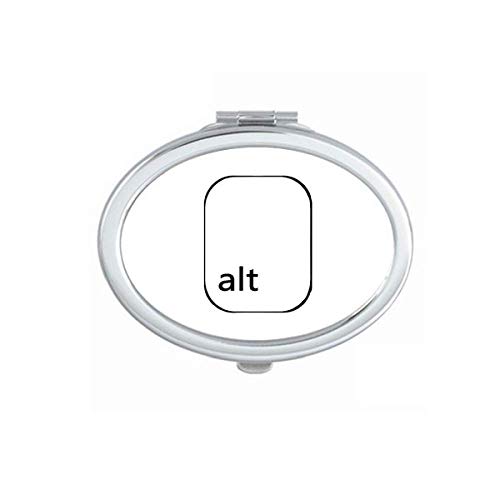DIYthinker Vintage Art Deco Keyboard Symbol Alt Keycap - Portable Foldable Double-Sided Makeup Mirror with Glasses Holder - Perfect for Travel, Office & Home Vanity