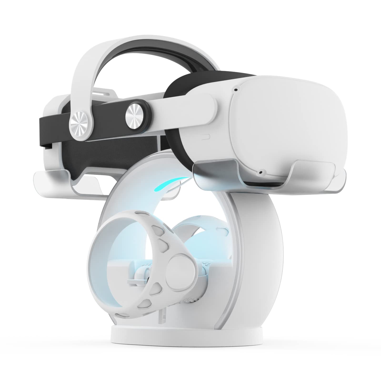 CODOGOY VR Charging Dock for Oculus Quest 2/Meta Quest 2 - Fast Charging Station with LED Indicator, 2 Rechargeable Batteries & USB Cable - Compatible with Elite Strap with Battery - Perfect for Gaming, VR Entertainment & Multiplayer Sessions
