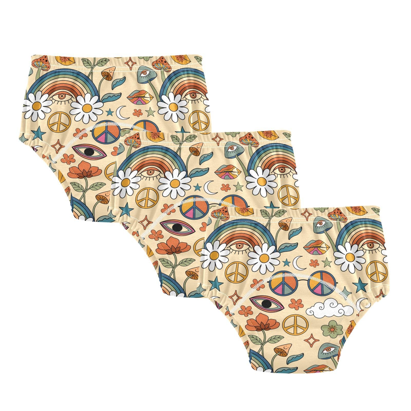Rainbow Eye Safari Mushroom Potty Training Shorts for Toddlers - Soft Cotton Training Underwear for Little Boys - Perfect for Daycare, Home & Travel Use