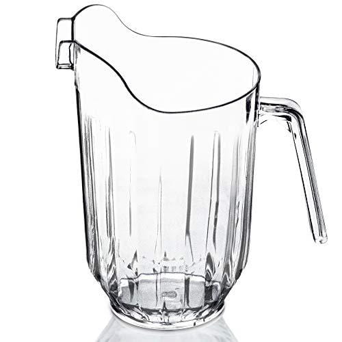 2-Pack Crystal Clear Plastic Pitcher Beverage Dispenser with Pour Spout - Shatterproof 7-Cup Capacity for Cold Drinks, Water, Lemonade, Beer & Sangria - Perfect for Catering, Restaurants, Parties & Outdoor Events