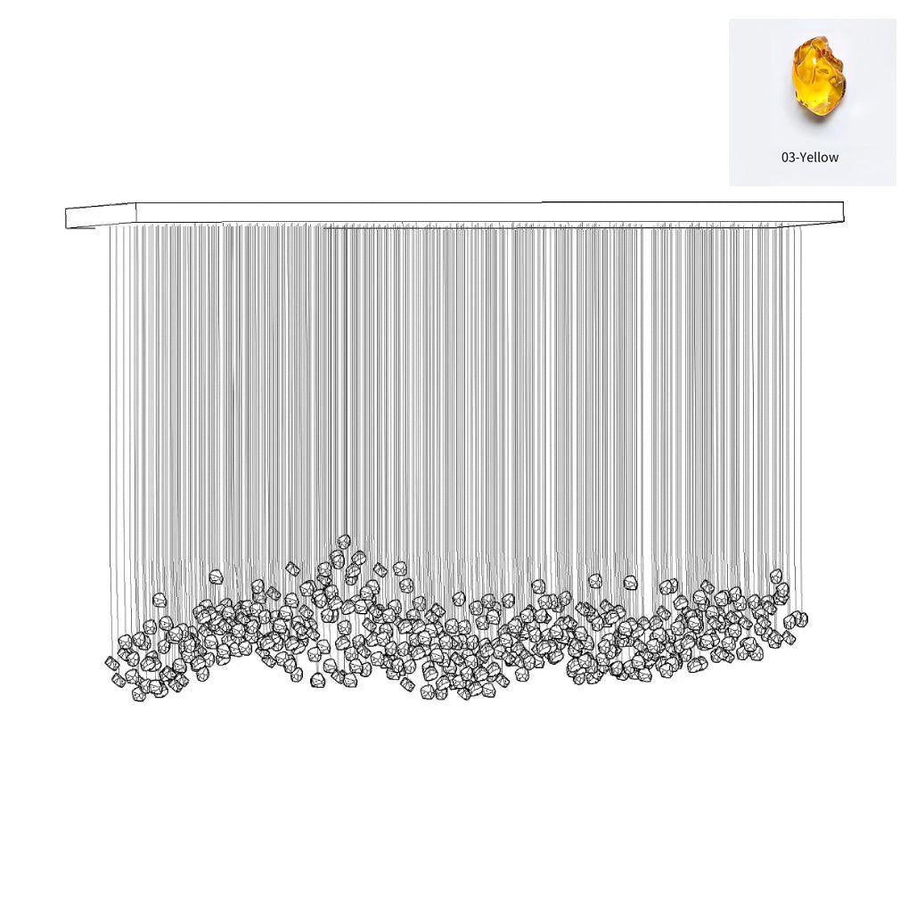 Elegant Crystal Stone Chandelier - Modern Luxury Ceiling Light Fixture for Dining Room, Living Room & Bedroom Decor