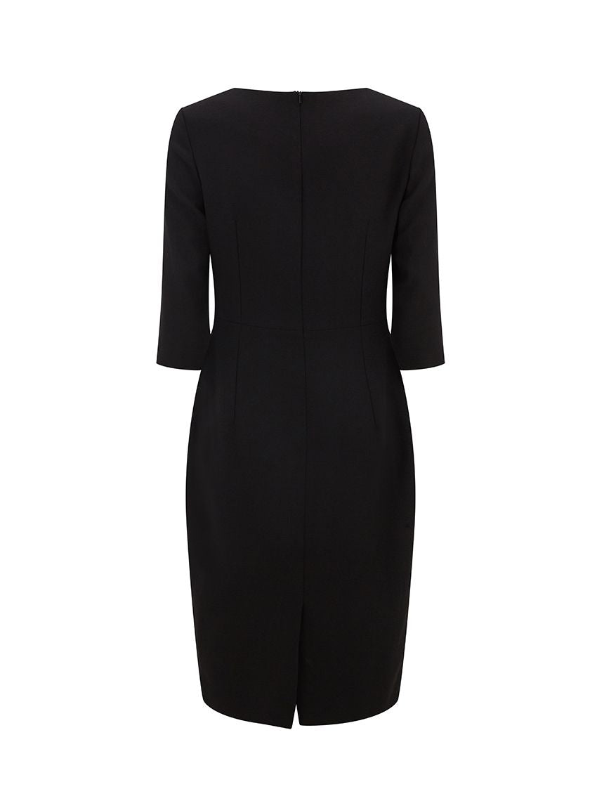 Joy Tailored Wool Crepe Dress for Women - Elegant Office & Party Wear - Comfortable & Stylish Formal Dress for Work, Cocktail Events & Special Occasions