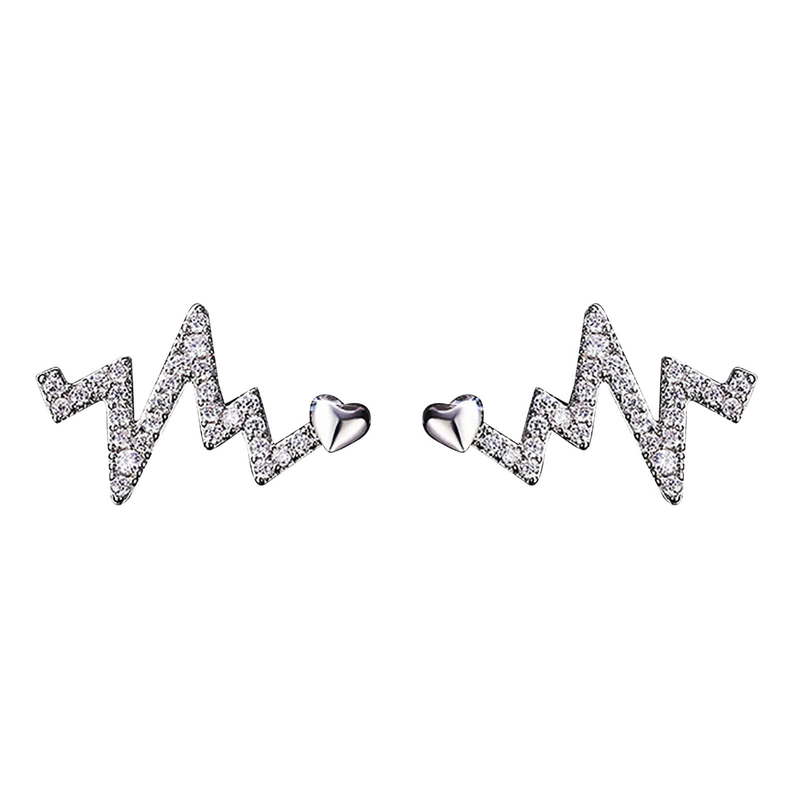 Trendy Heartbeat Necklace & Earrings Set for Teen Girls & Women - Stylish Jewelry Gift for Her - Perfect for Parties, Dating & Everyday Wear