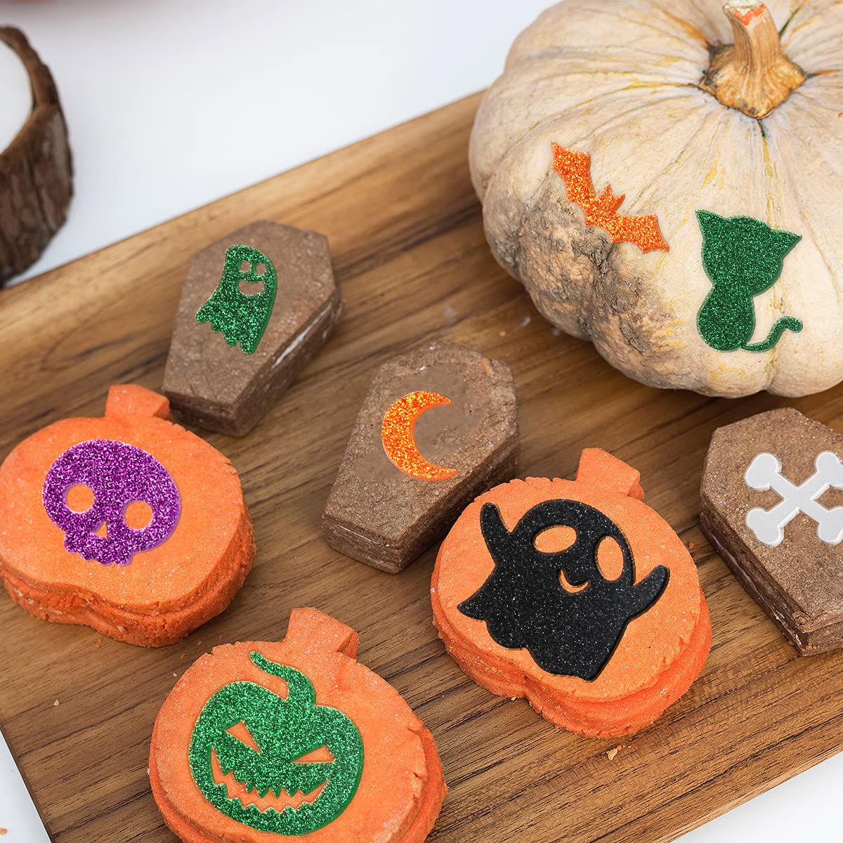 Halloween Foam Stickers for Kids Crafts - 500 Pcs Glitter Stickers for DIY Art Projects, Party Favors & Holiday Decorations - Perfect for Classroom Activities, Scrapbooking & Pumpkin Decorating