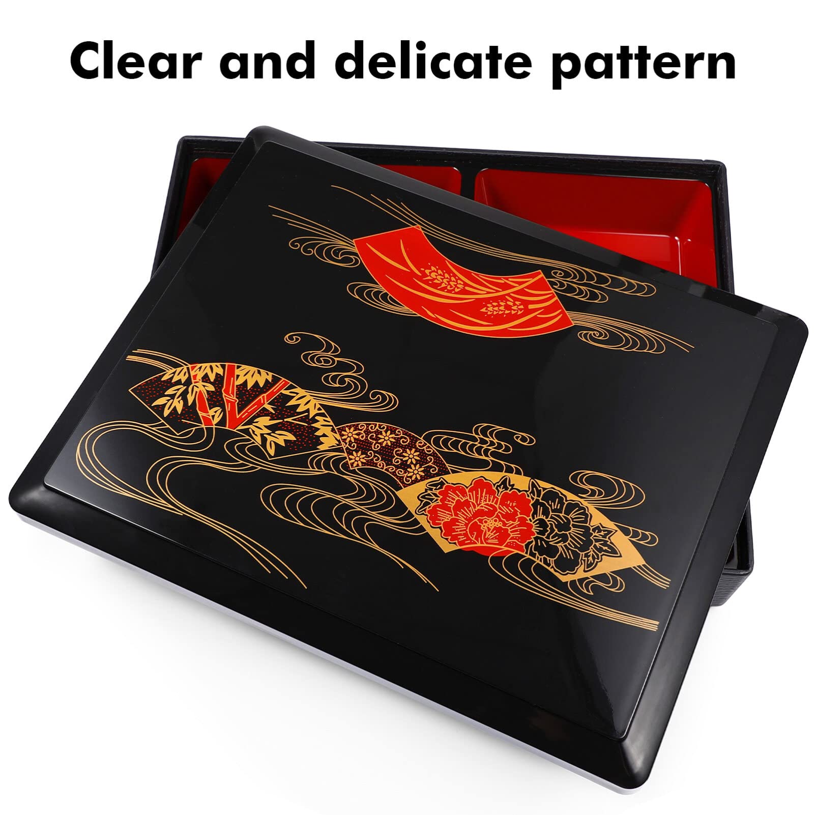 Cabilock Japanese Sushi Bento Box - Plastic Food Storage Container with Lid for Sushi, Candy, Snacks - Perfect for Restaurants, Home, Office & Picnics