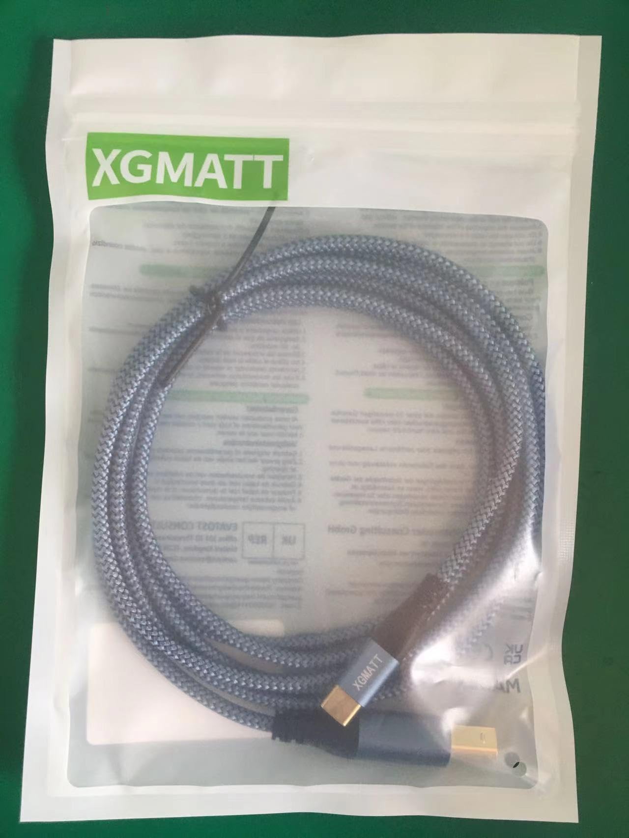 XGMATT USB B to USB C Printer Cable 2M (6.6ft) - High-Speed USB 2.0 Braided Data Cable for HP/Epson/Canon Printers & Scanners - Compatible with iMac, XPS, Acer, ASUS Laptops & MacBook Pro - Perfect for Home Office & Printing Setup
