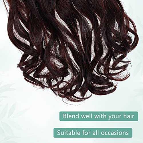 Premium Curly Synthetic Invisible Wire Hair Extensions - Seamless Clip-In Extensions for Volume & Length - Perfect for Parties, Weddings & Everyday Styling