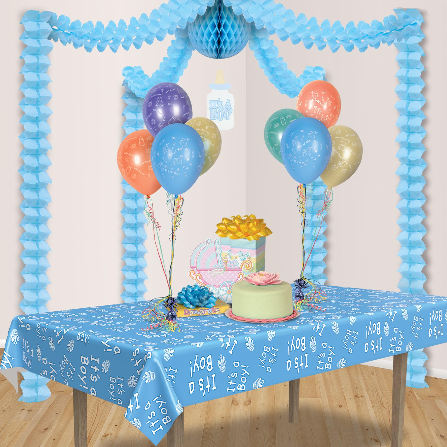 12 Pack Beistle It's A Boy! Baby Shower Table Covers - Blue & White Themed Party Decorations for Gender Reveal, Newborn Celebration and Nursery Decor