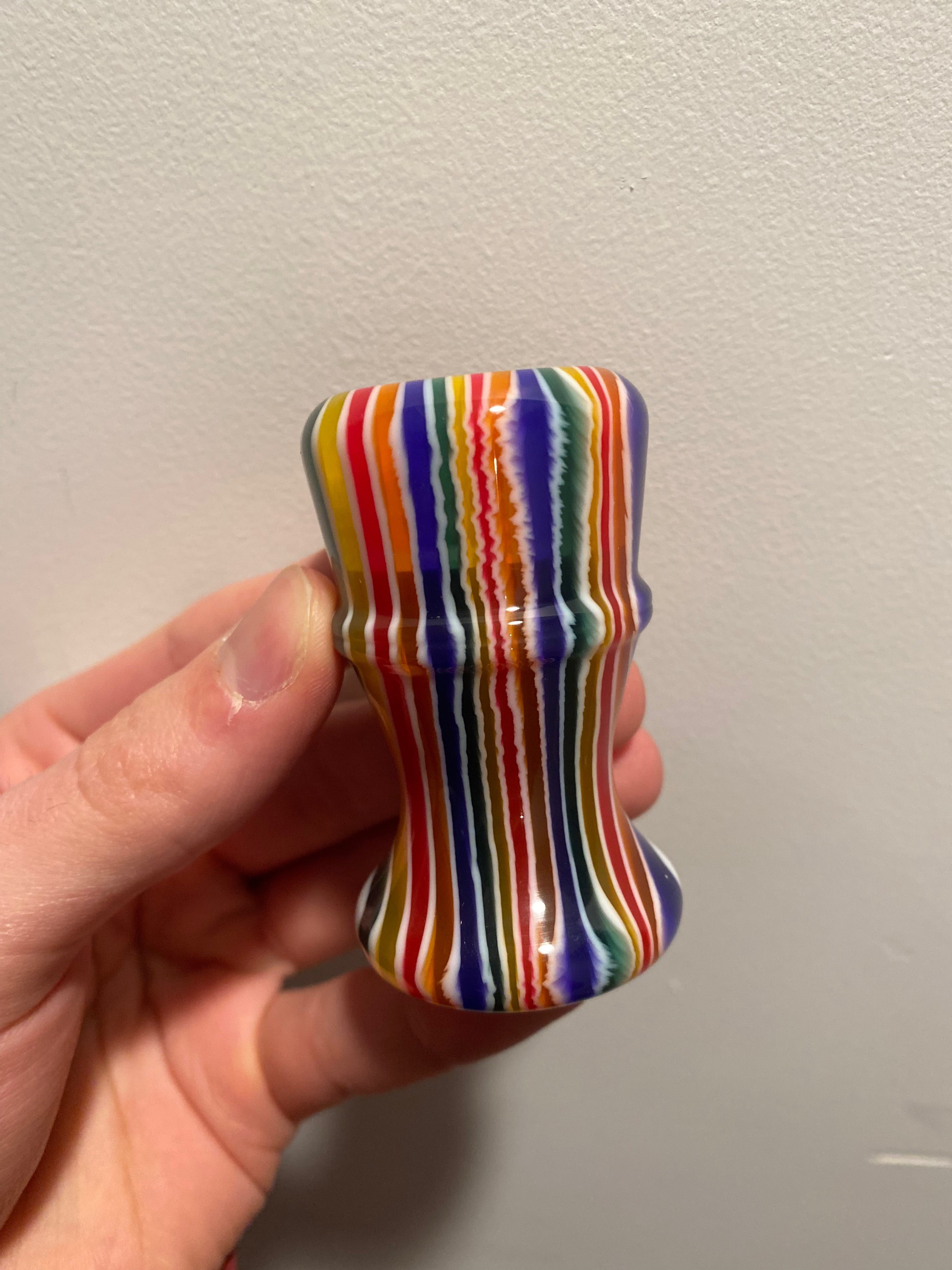Premium Handcrafted Candy Stripe Shaving Brush Handle - Fits 24mm & 26mm Knots - Perfect for Wet Shaving & Grooming Gifts - Factory Second Quality