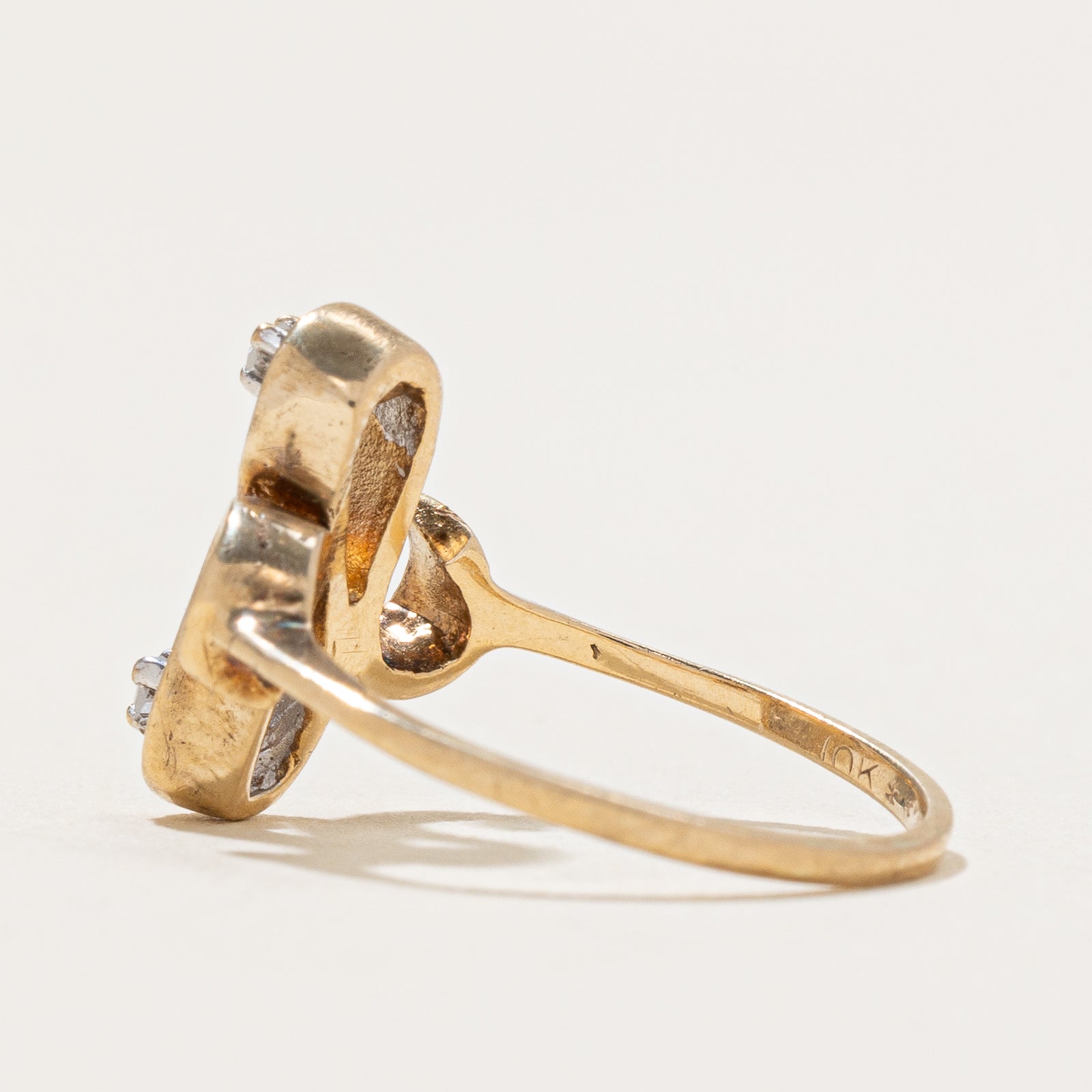 Diamond Abstract Ring - 0.03ctw Genuine Diamond Jewelry - Size 3 - Elegant Minimalist Stackable Ring for Women - Perfect for Everyday Wear, Anniversary Gifts & Special Occasions