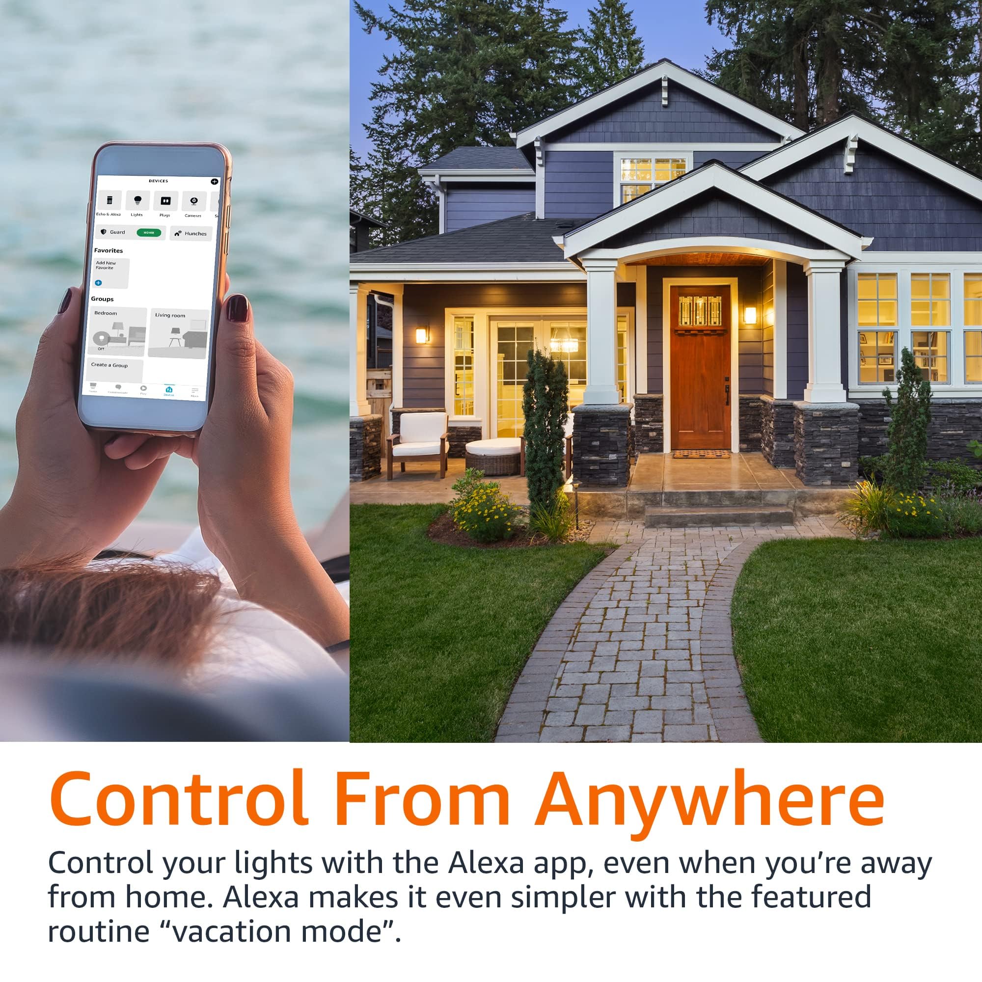 Echo Dot (4th Gen) with Amazon Basics Smart Color Bulb - Smart Speaker & LED Bulb Combo for Home Automation, Music & Lighting Control