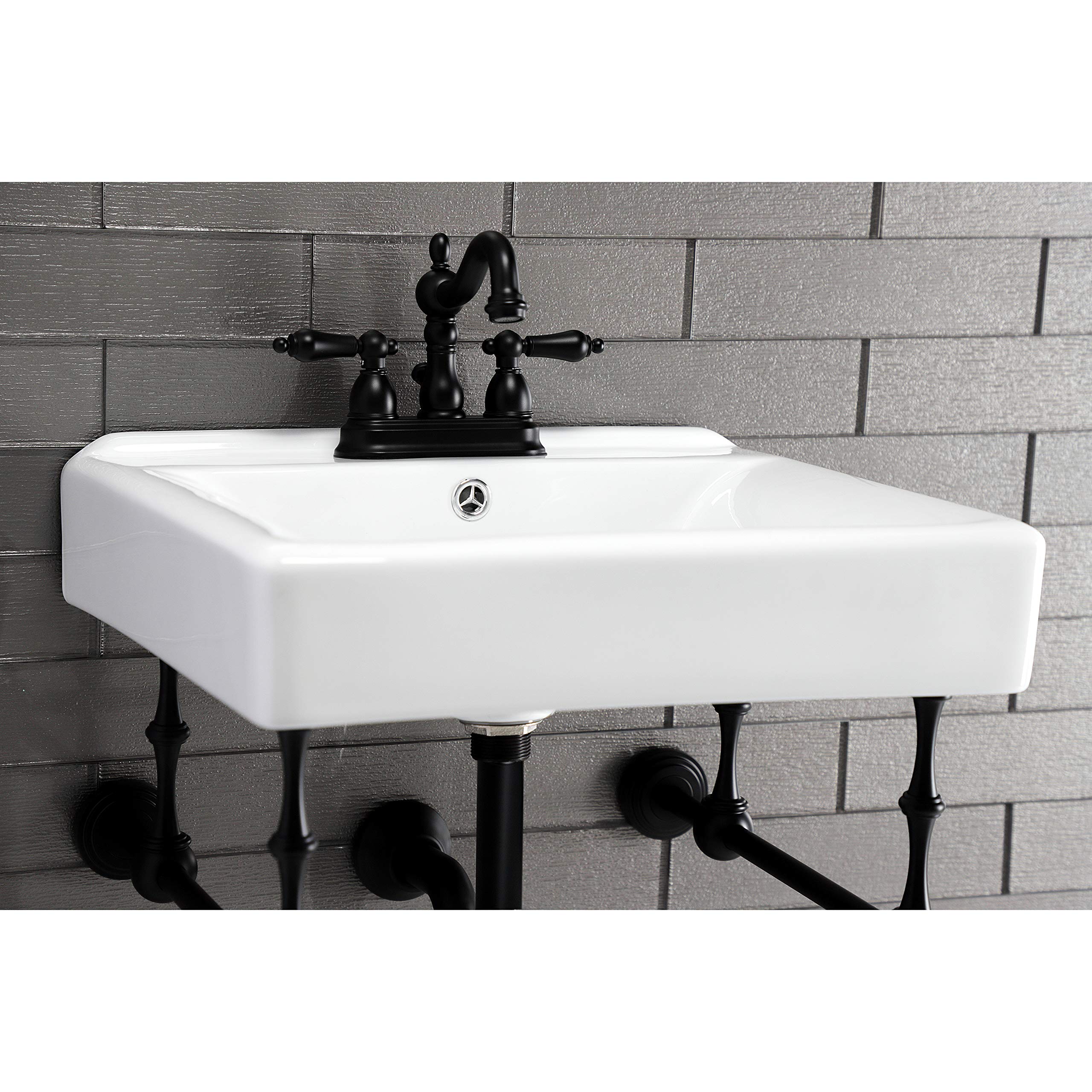 Kingston Brass EV2018W34 White Concord Console Sink Top - Elegant Bathroom Vanity Sink for Modern & Traditional Home Decor