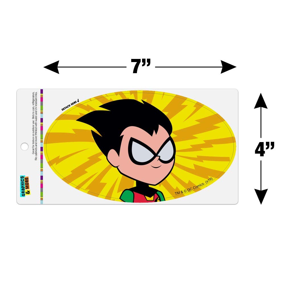Teen Titans Go! Robin Car Fridge Magnet - Vinyl Euro Oval Decorative Sticker for Vehicles, Lockers & Home Use - Perfect for Fans & Collectors