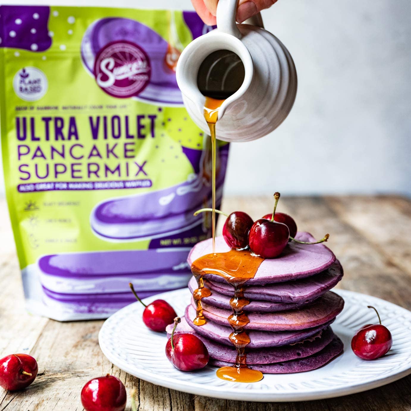 Suncore Foods Ultra Violet Pancake & Waffle Mix Powder - Non-GMO, Gluten-Free, Vegan - 20oz (1 Pack) - Perfect for Breakfast, Brunch & Special Occasions