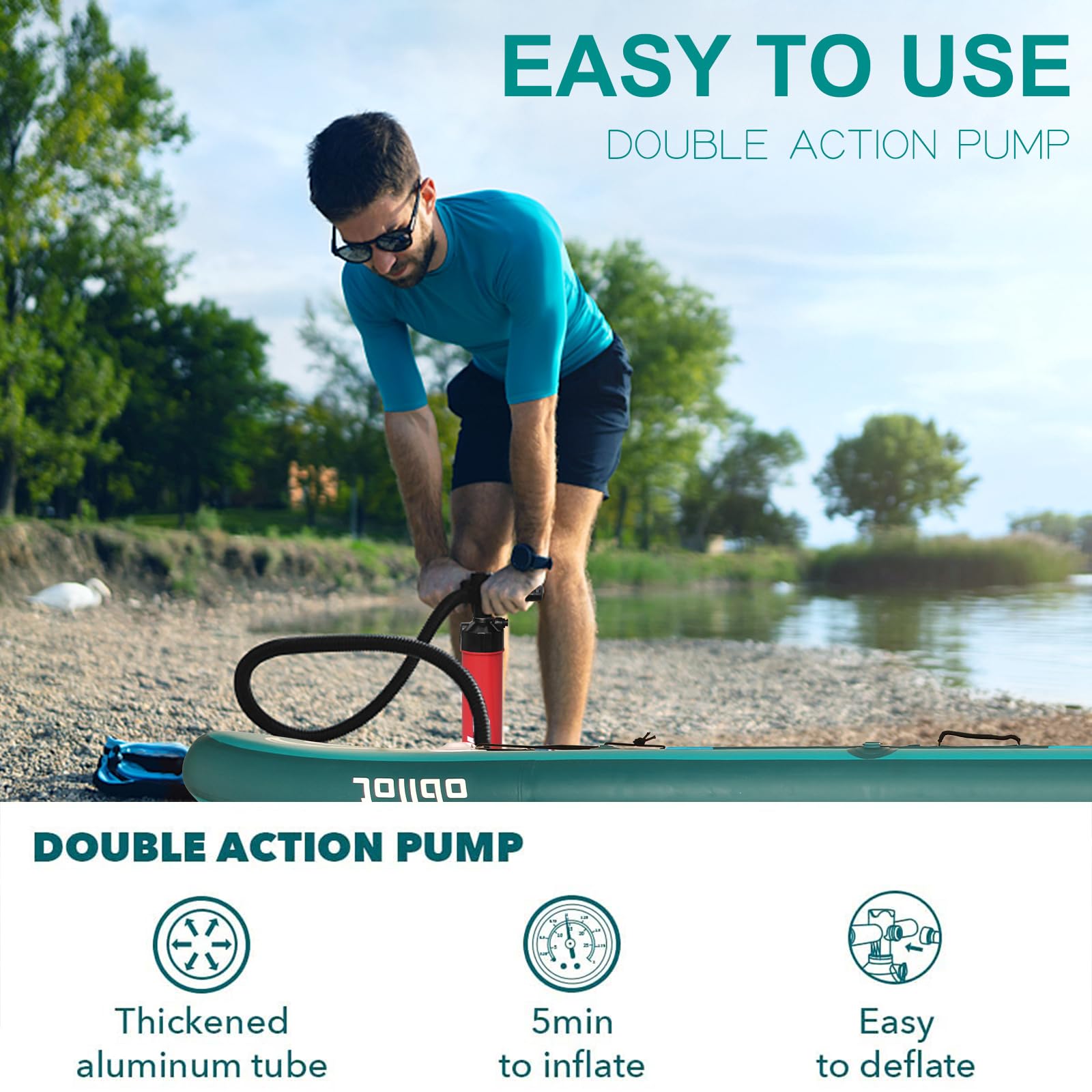 Premium Inflatable Stand Up Paddle Board SUP Kit for Adults - Includes Adjustable Paddle, Backpack & Pump | Perfect for Yoga, Fishing & Ocean Adventures