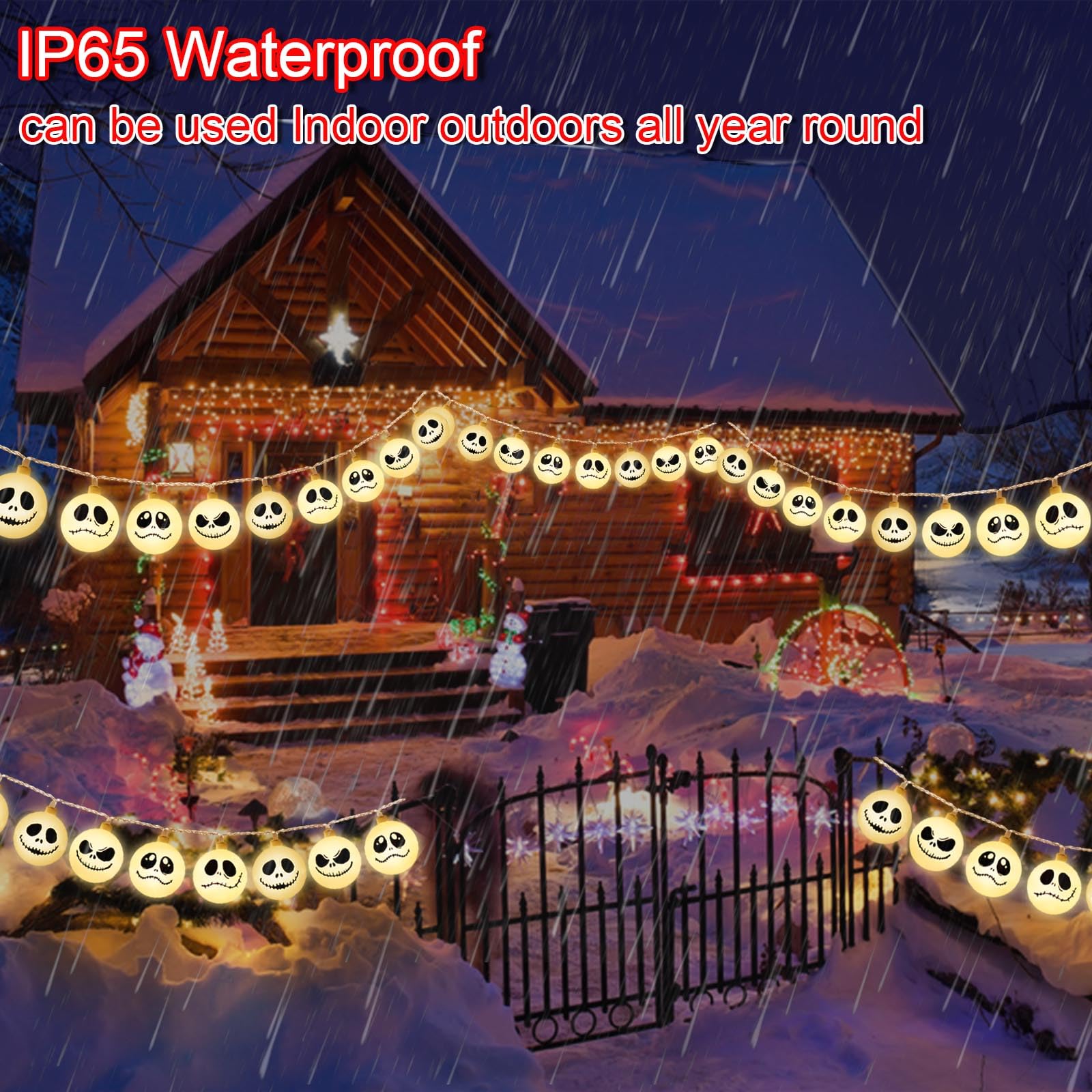 30 LED Battery Operated Halloween Lights - Indoor/Outdoor Waterproof String Lights for Home, Bedroom, Patio, Balcony - Perfect for Halloween Party Decorations, Christmas, Wedding & Garden Lighting