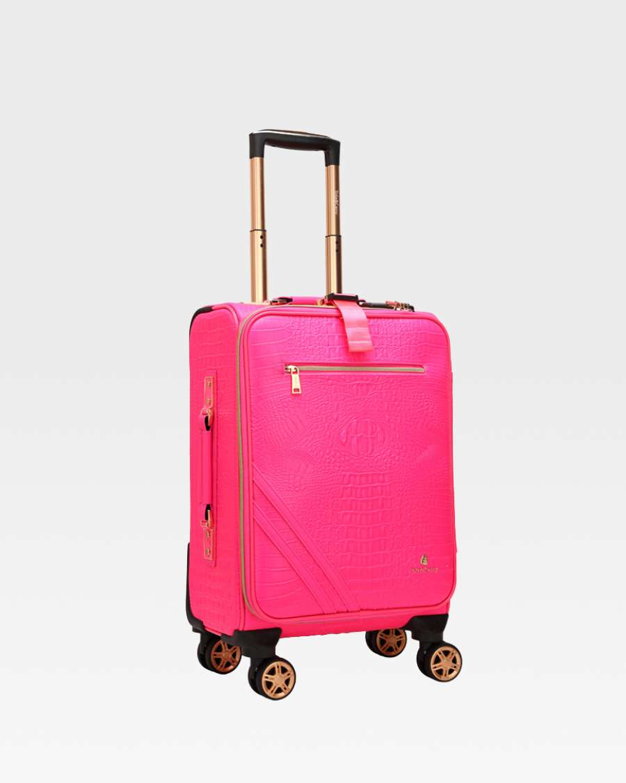 Apollo 2-Piece Suitcase Set in Vibrant Neon Pink - Perfect for Travel, Vacations & Business Trips