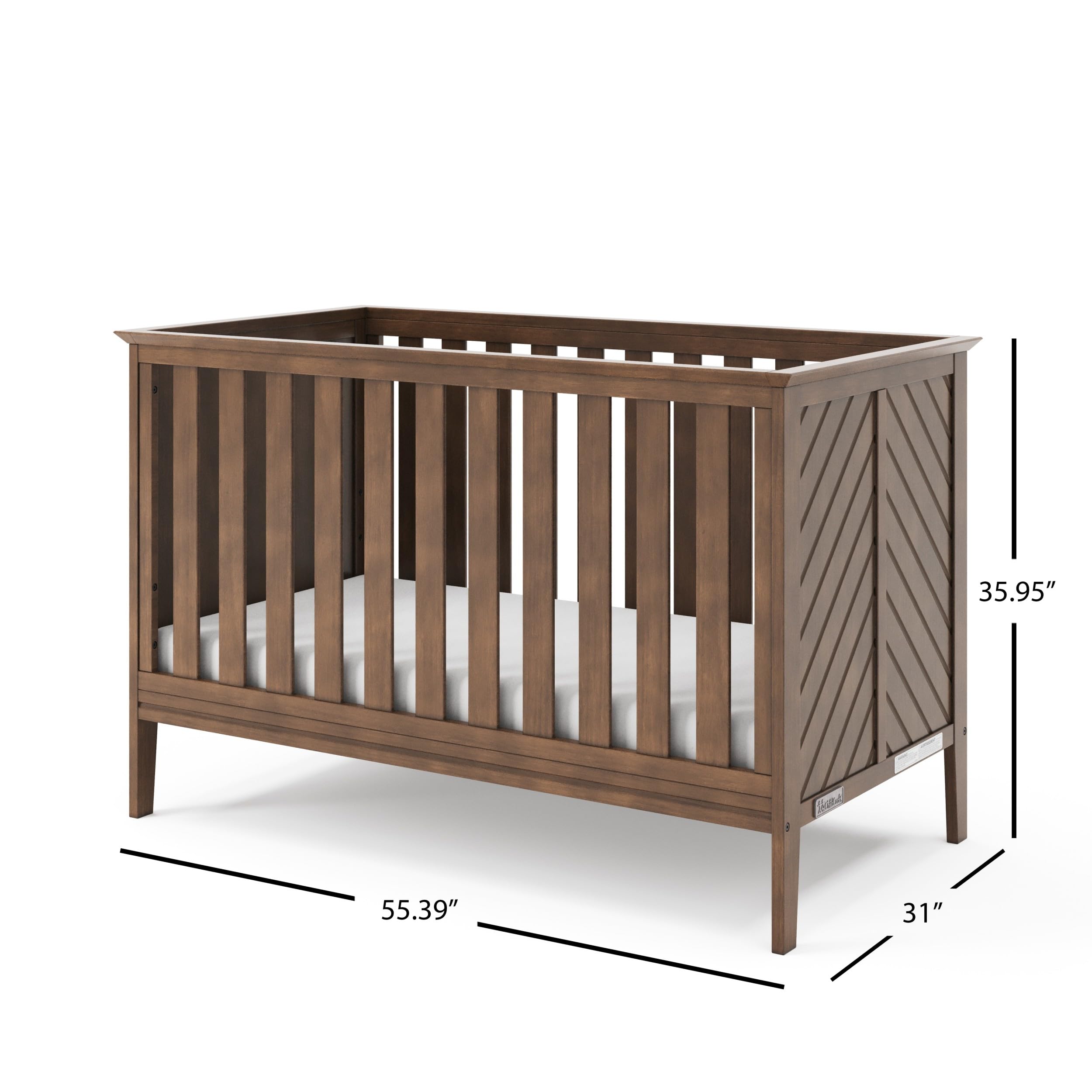 Child Craft Atwood 3-in-1 Convertible Crib - Safe Non-Toxic Baby Crib Converts to Daybed & Toddler Bed with 3 Adjustable Mattress Positions, Cocoa Bean Brown - Perfect for Nursery, Bedroom & Growing Toddlers