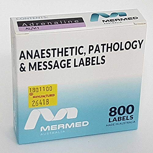 Adrenaline Anesthetic Syringe Labels - 800 Latex-Free Medical Labels on Roll (1