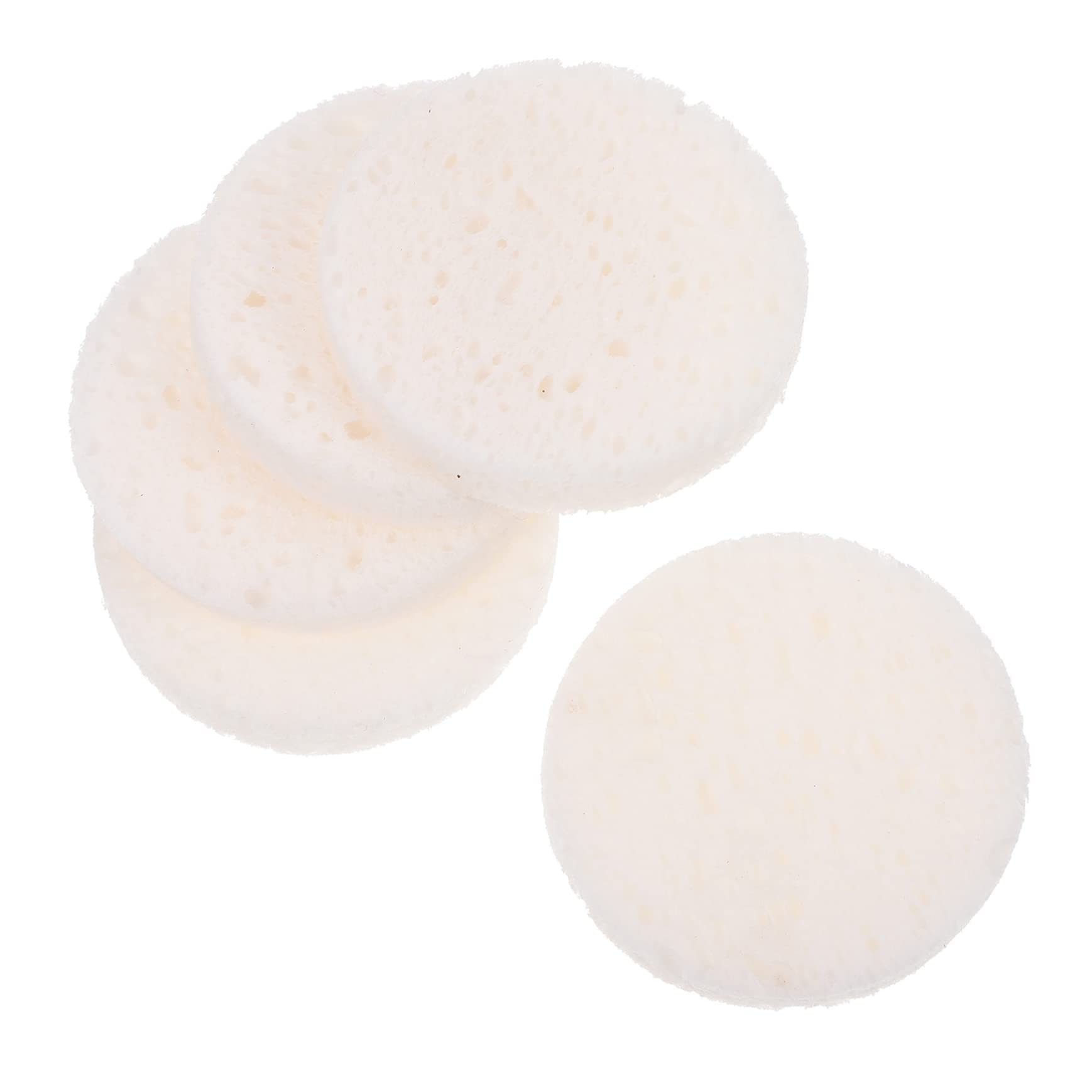Beavorty 20pcs Natural Wood Pulp Cotton Powder Puff Sponges - Soft Makeup Remover Pads for Gentle Face Cleansing & Exfoliation | Vegan, Reusable Cosmetic Sponges for Daily Skincare & Makeup Application