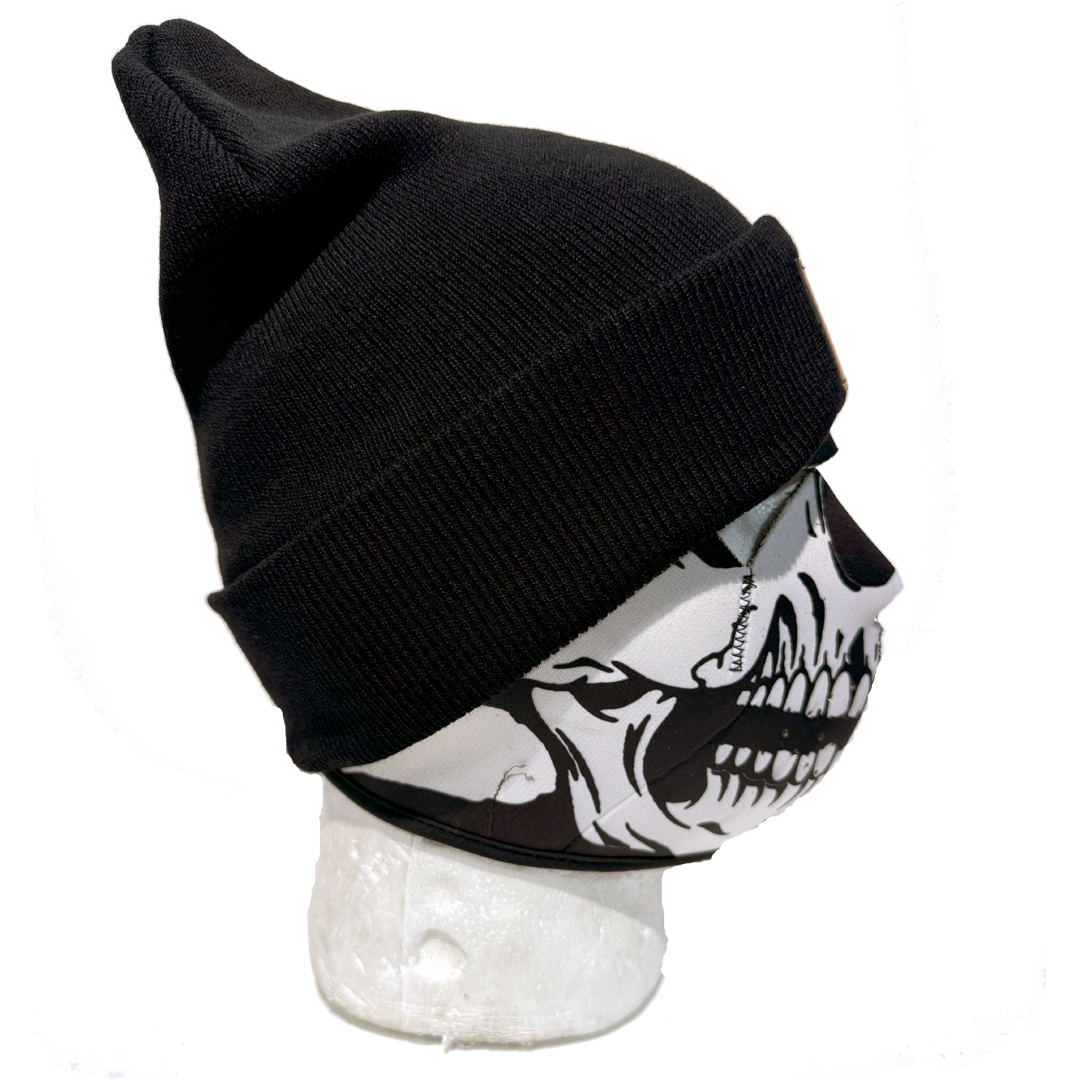 Eagle Leather Knit Beanie for Men & Women - Winter Warm Wool Blend Hat for Outdoor Activities, Hiking, and Casual Wear